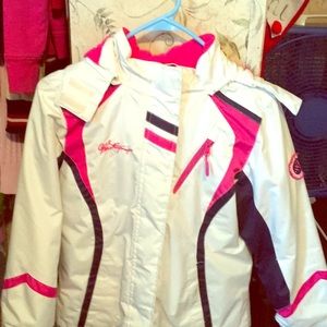 A pink and blue jacket